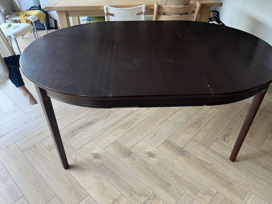 Stół obiadowy rozkładany jadalnia 112x202cm 112x112 okrągły owalny