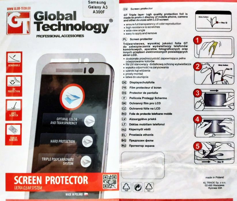 Nowa folia ochronna na ekran do Samsung Galaxy A3 A300F