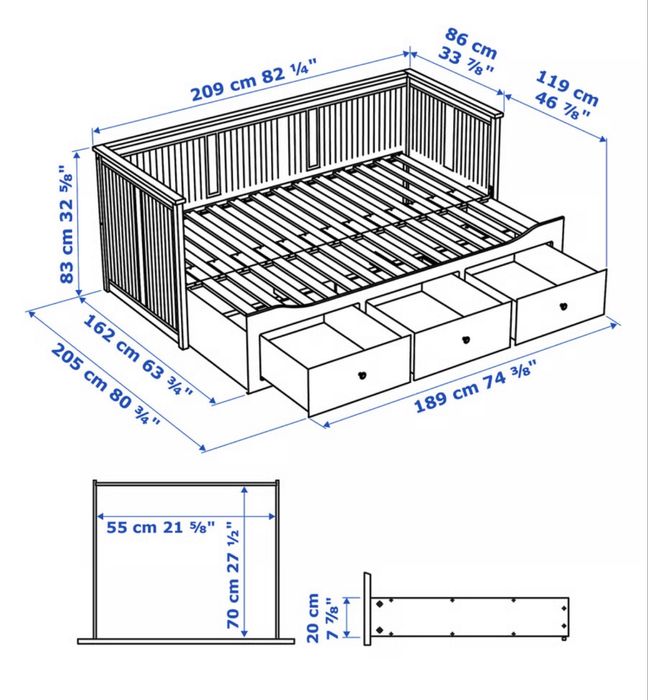 Lóżko ikea hemnes