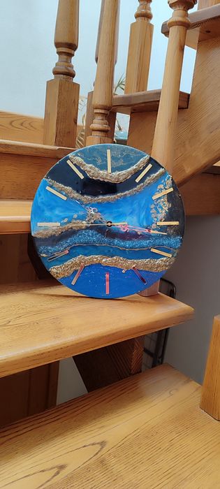 Годинник з епоксидної смоли 35см