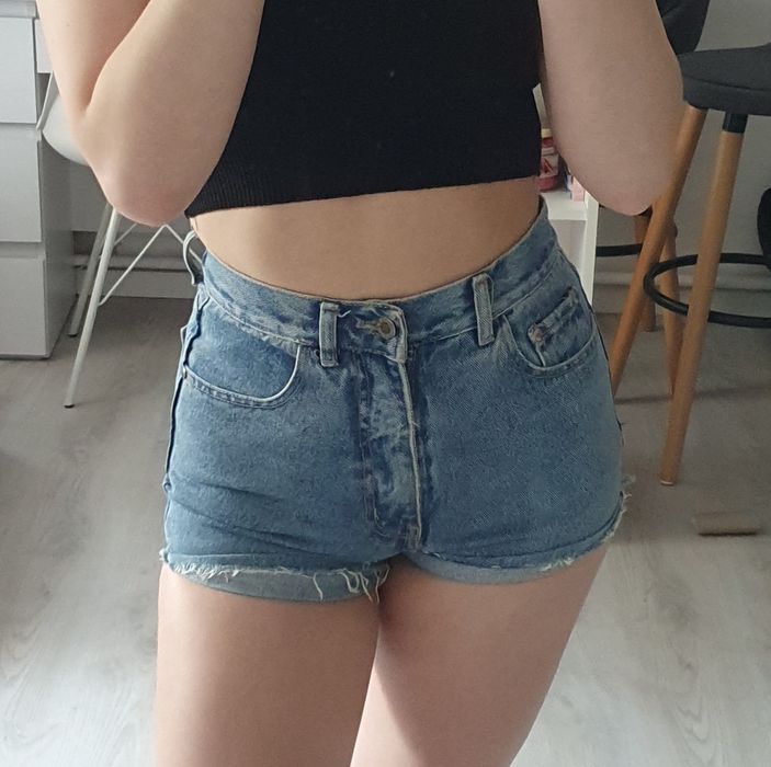 Spodenki krótkie jeansowe gruby jeans jasne