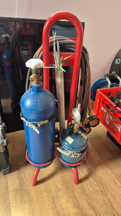 Zestaw do spawania i lutowania – palnik + butle na wózku