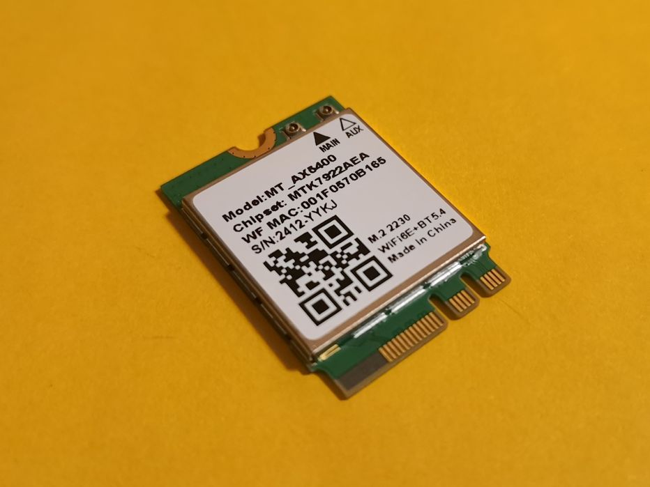 MediaTek MT7922 [WiFi 6E + BT 5.4] AX5400 модуль, адаптер для ноутбука