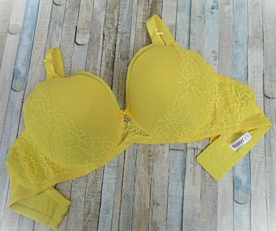 Nadizi / biustonosz koronkowy 105F neonowy usztywniany  na fiszbinach