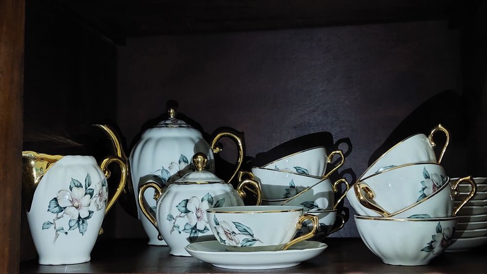Serviço de chá  porcelana  10 chávenas