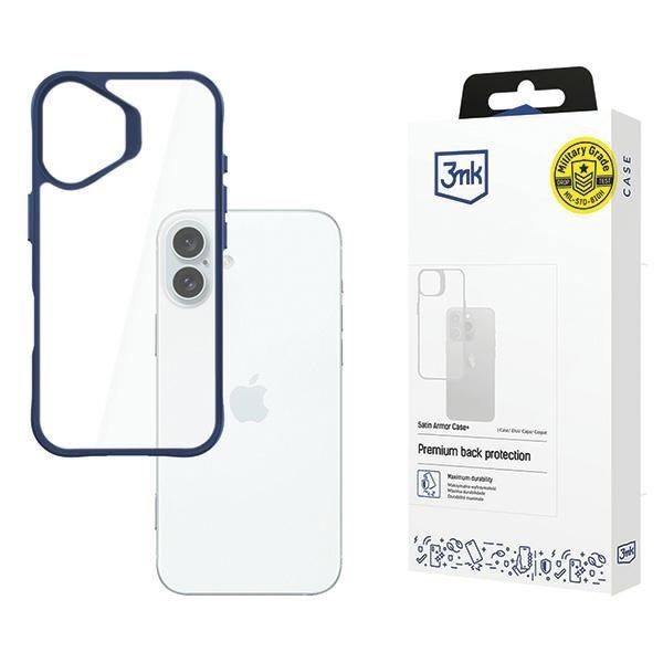 Etui 3MK Satin Armor Case+ do Apple i Phone 16 Plus niebieski