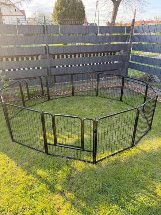 Kojec dla psa / zagroda – 12 paneli, metalowy, modułowy