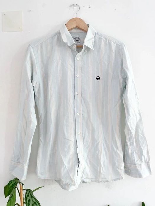Camisa Brooks Brothers Regent Fit M Branca 100% Algodão Supima Oxford Homem