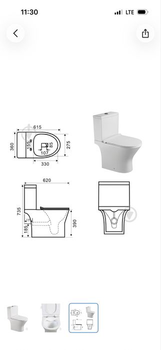 Унітаз-компакт без  обідковий  Ravak  Новий