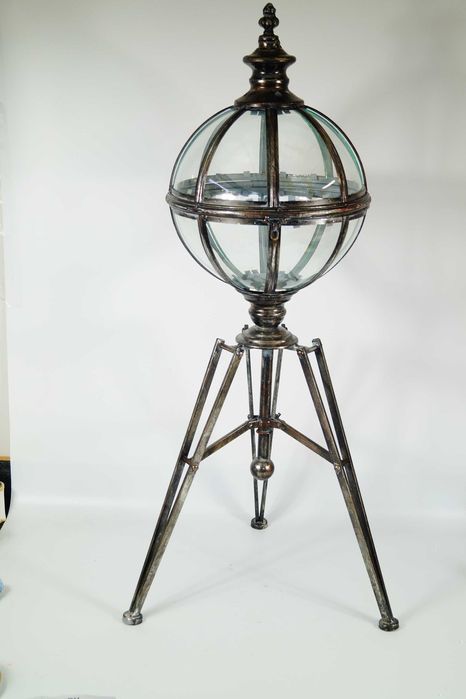 Duży stojący lampion glamour KULA stojak retro