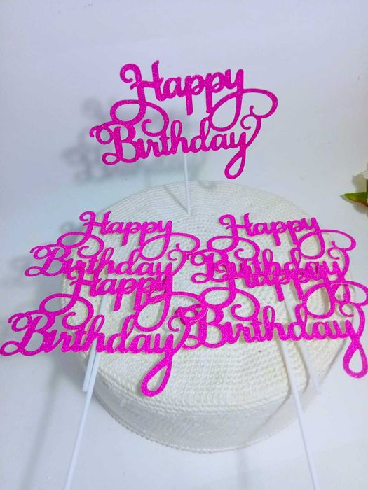 Topos de Bolo Happy Birthday Glitter
