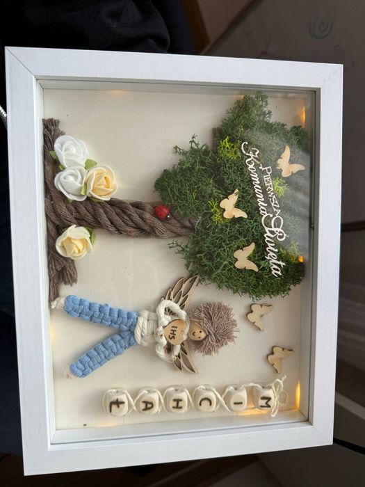 Personalizowana ręcznie robiona ramka 3D, pamiątka