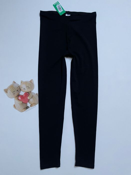 170 176 George 15-16 lat czarne długie legginsy gładkie getry bawełna