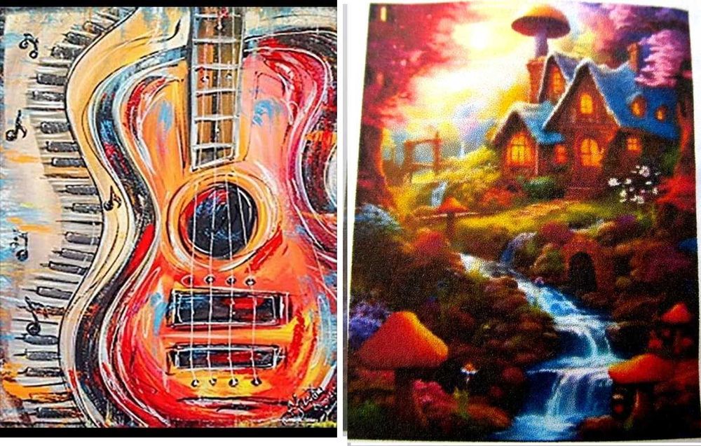 Алмазка Картина Мозаїка Гітара Пейзаж