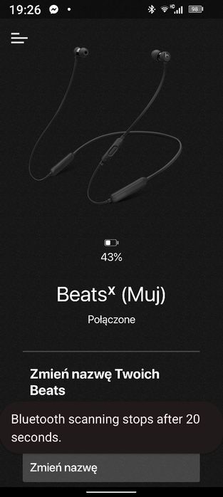 Słuchawki bezprzewodowe Beats BeatsX Dokanałowe