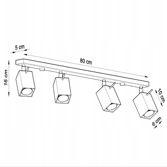 Sollux Lighting czarny Reflektor listwa sufitowa Merida (dostępne 2szt.)