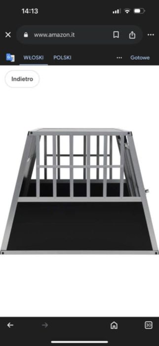Aluminiowa skrzynia transportowa dla psa 96,5. ×74,5 × 13 pisać na pri