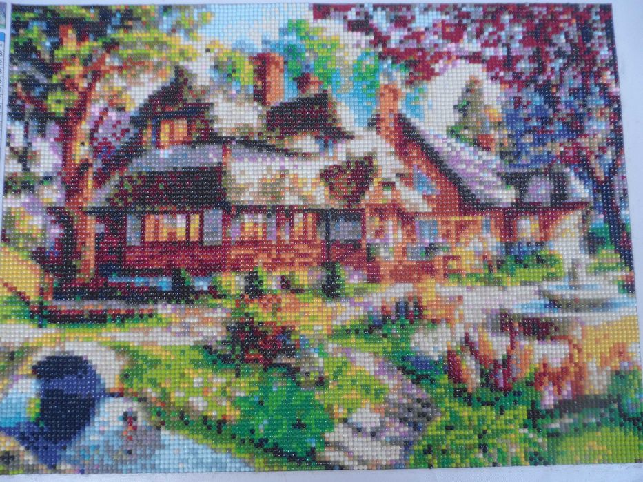 Алмазная мозаика/вышивка Загородный коттедж, готовая картина