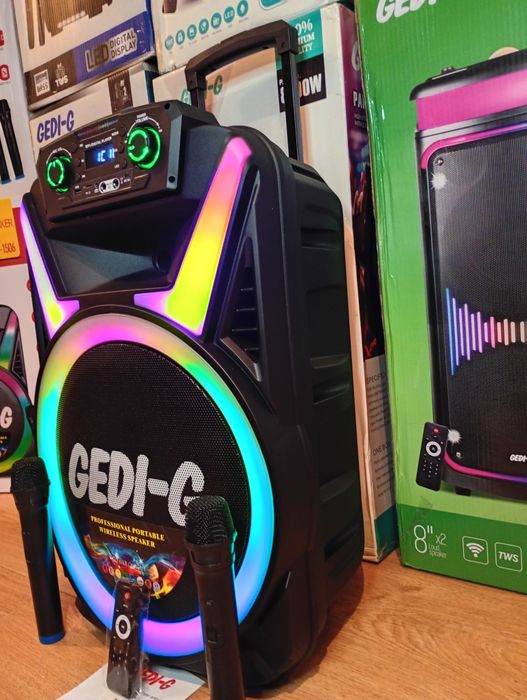 Караоке акустика Temeisheng-15(блютуз,SD,USB, FM) ПультДУ, 2микрофона