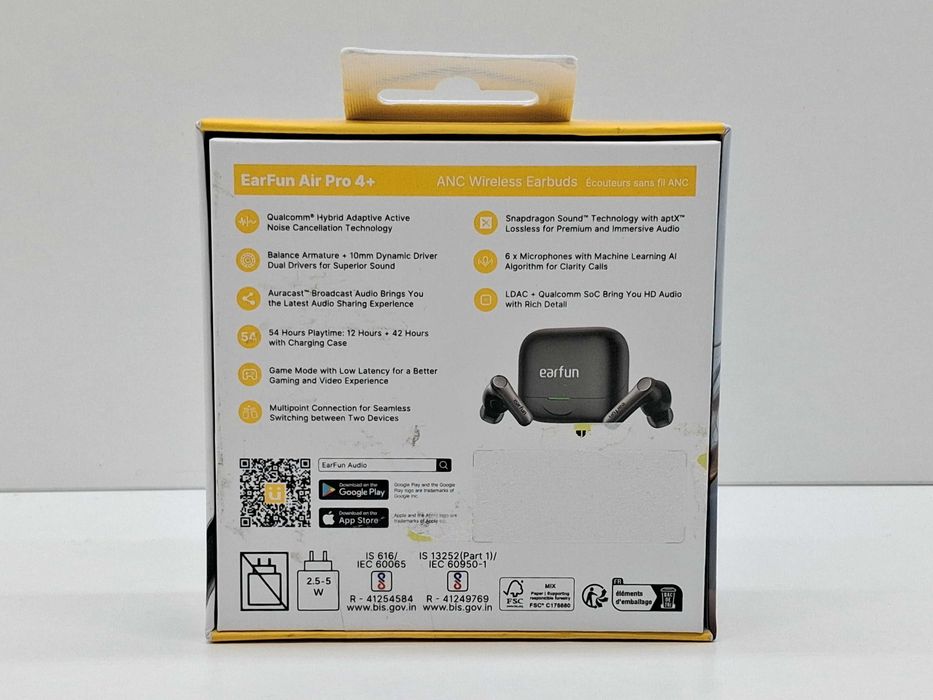Słuchawki bezprzewodowe Earfun Air Pro 4+ ANC LDAC czarne