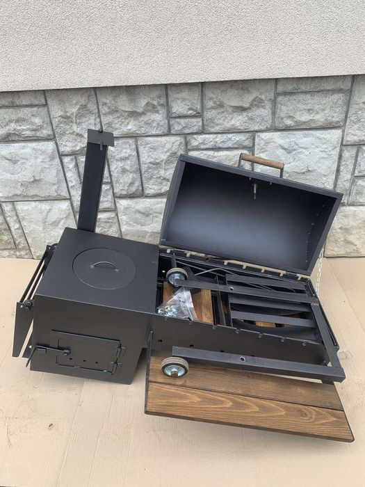 ЕКСКЛЮЗИВ! мангал гриль BBQ |Сталь 4 мм, коптильня, піч під казан!