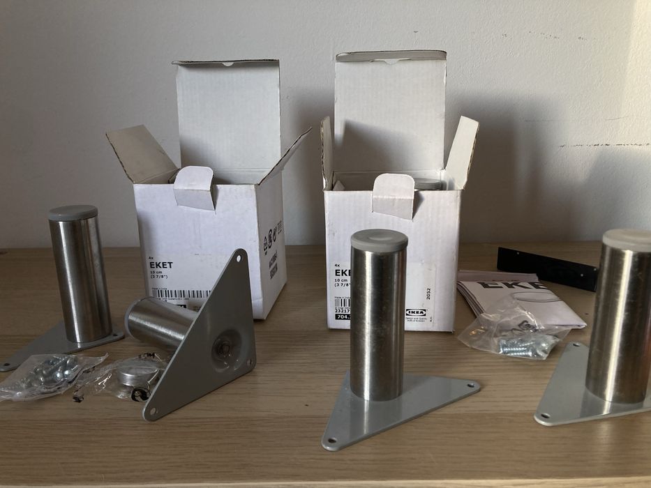 IKEA EKET Pés Metal Prateado (8 unidades) - NOVOS 2x1