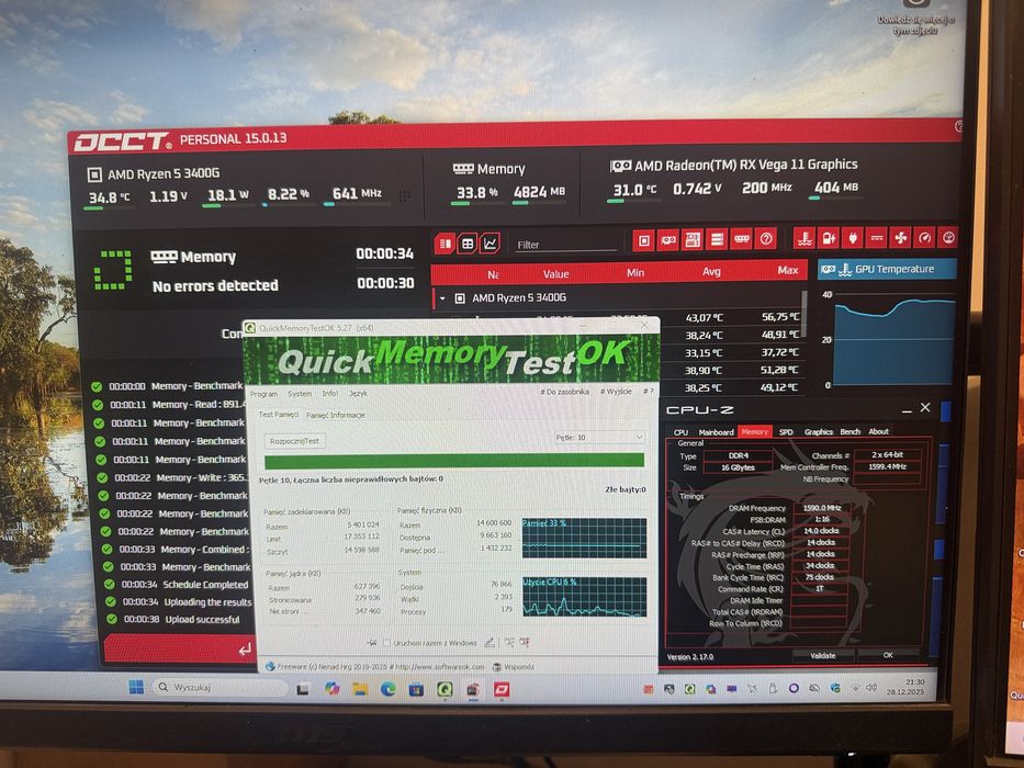 Patriot Viper Steel 16gb 2x8gb 4133MHz CL19 oc 3600/3733 cl14