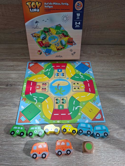 Nowy zestaw 2 gry planszowe ,edukacyjne ,autka drewniane ,samochody