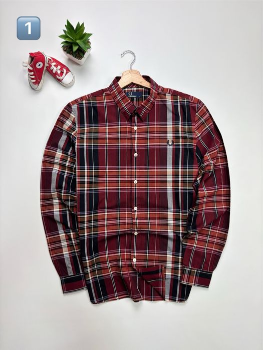 Рубашка Fred Perry England Tartan Shirt оригинал size S, M, L, XL