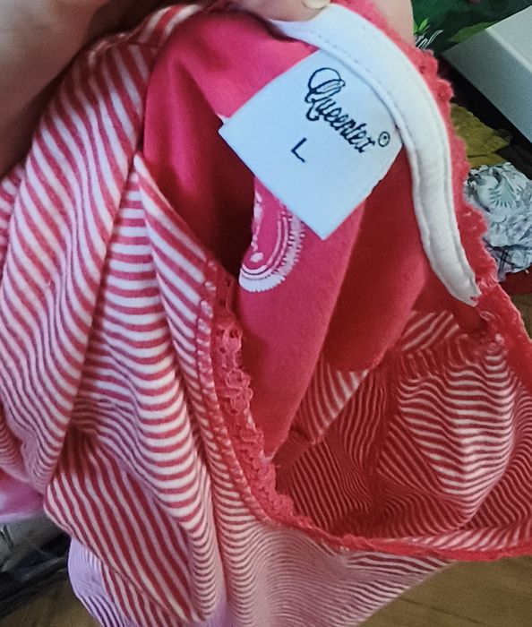 Vintage bluzka w paski pasy bawełna t-shirt L