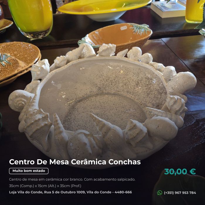 Centro De Mesa Cerâmica Conchas