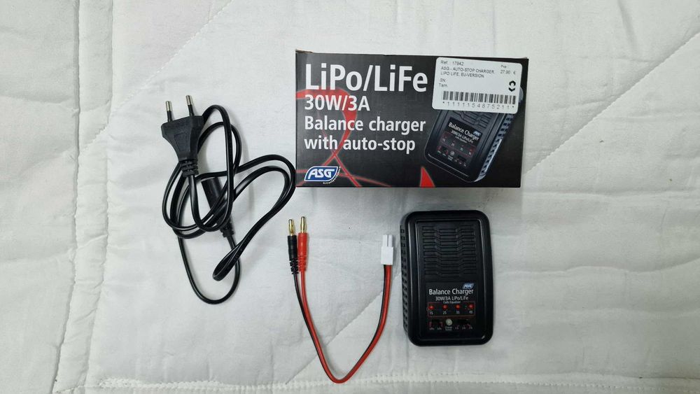 Carregador balanceador ASG LiPo/LiFe 30W/3A com auto-stop