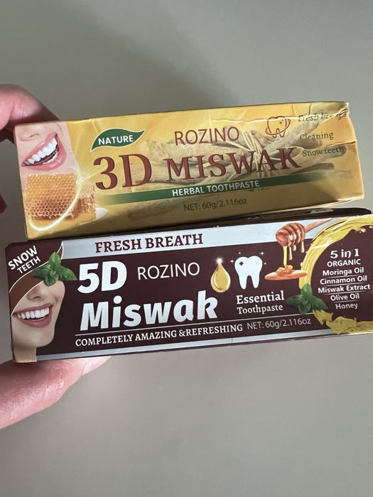 Місвак-паличка для зубів (зубна щітка), зубна паста