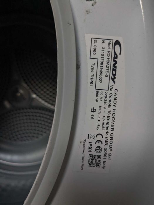 Сушарка, сушкп для одягу Candy RapidO ROE H8A2TE-S - 58,5 см, 8 кг