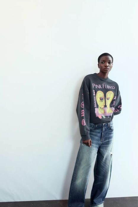 Варений сірий світшот pink floyd zara вареный свитшот оверсайз s m