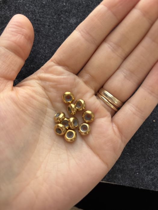 Stopery do bransoeltki, stal nierdzewna, zloty