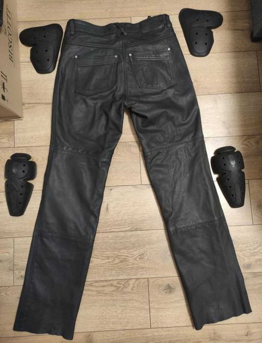 Spirit motors р 31 мото штани шкіряні чоловічі байкерські чорні джинси