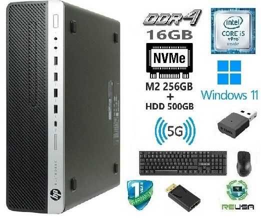 Pç HP 600G3|i5.6500-3.2G|16G-DDr4|NVMe256G+HDD500G|VGA/DP|Wifi+BT|W11