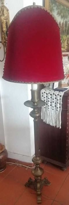 Antigo candeeiro de pé / chão em bronze cinzelado - Anos 30