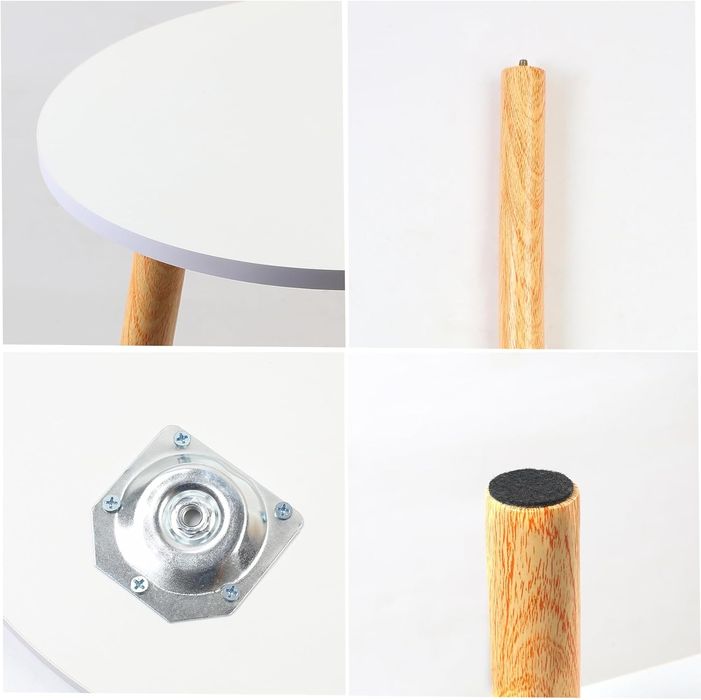 Gemsaya stolik okrągły boczny biały 40x40x52cm regał nowoczesny MDF

G