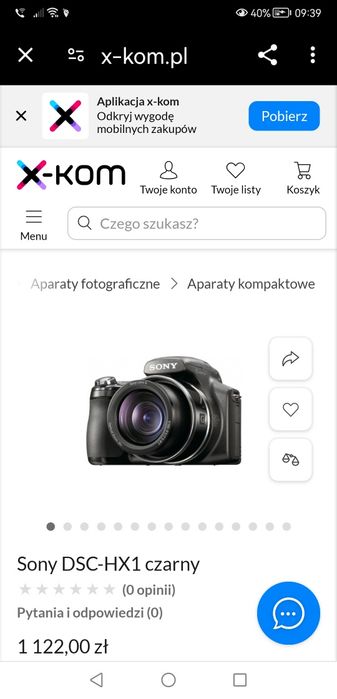 Aparat cyfrowy Sony DSC-HX1