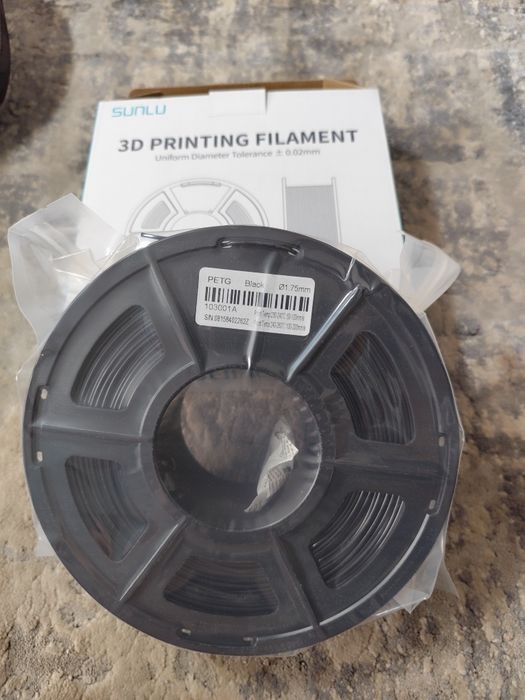 Пластик для 3D-принтера SUNLU PETG Black 1.75 мм, 1 кг (Філамент)