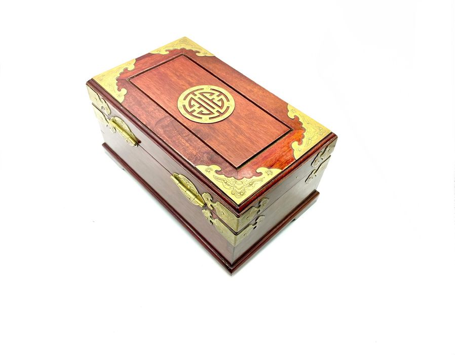 Caixa, Guarda Joias antigo chinês, oriental, pau rosa