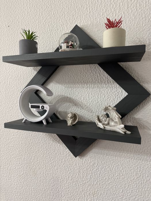 Prateleira de madeira artesanal com design moderno