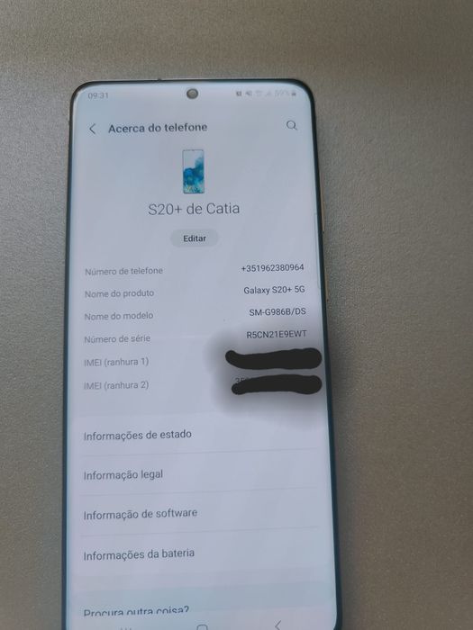 Samsung S20+ em ótimo estado.