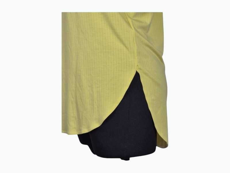 Koszulka Uniqlo XS S Limonkowa Prążek Lyocell Oversize Asymetryczna T-shirt