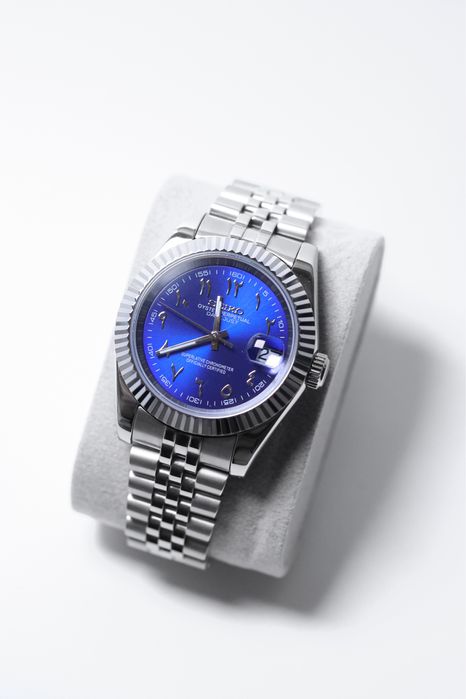 Zegarek Custom Mod Datejust Arabic Blue Jubilee Seiko Mod