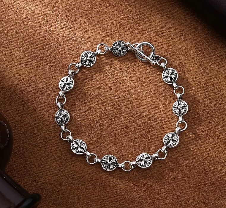 !Акція! Браслет Chrome Hearts | Срібний браслет на руку Хром Хартс