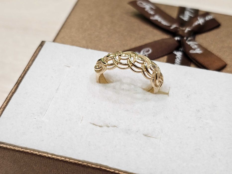 Złoty pierścionek stylowy BARDZO ŁADNY WZÓR PR 585