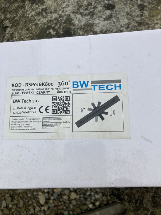 Odpływ liniowy nowy 80cm slim czarny